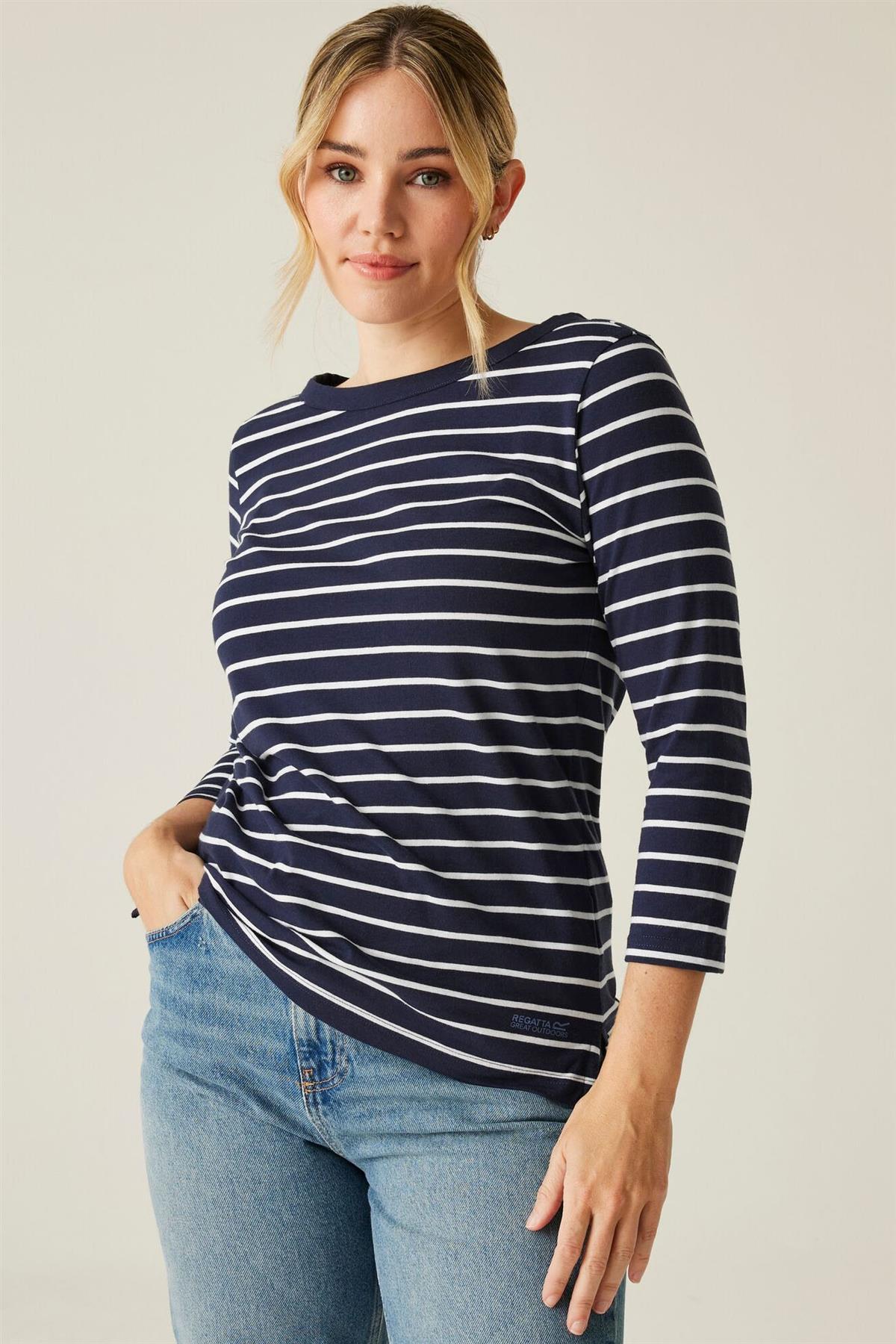 Regatta Womens Striped 3/4 Sleeve Top - Picture 22 of 48