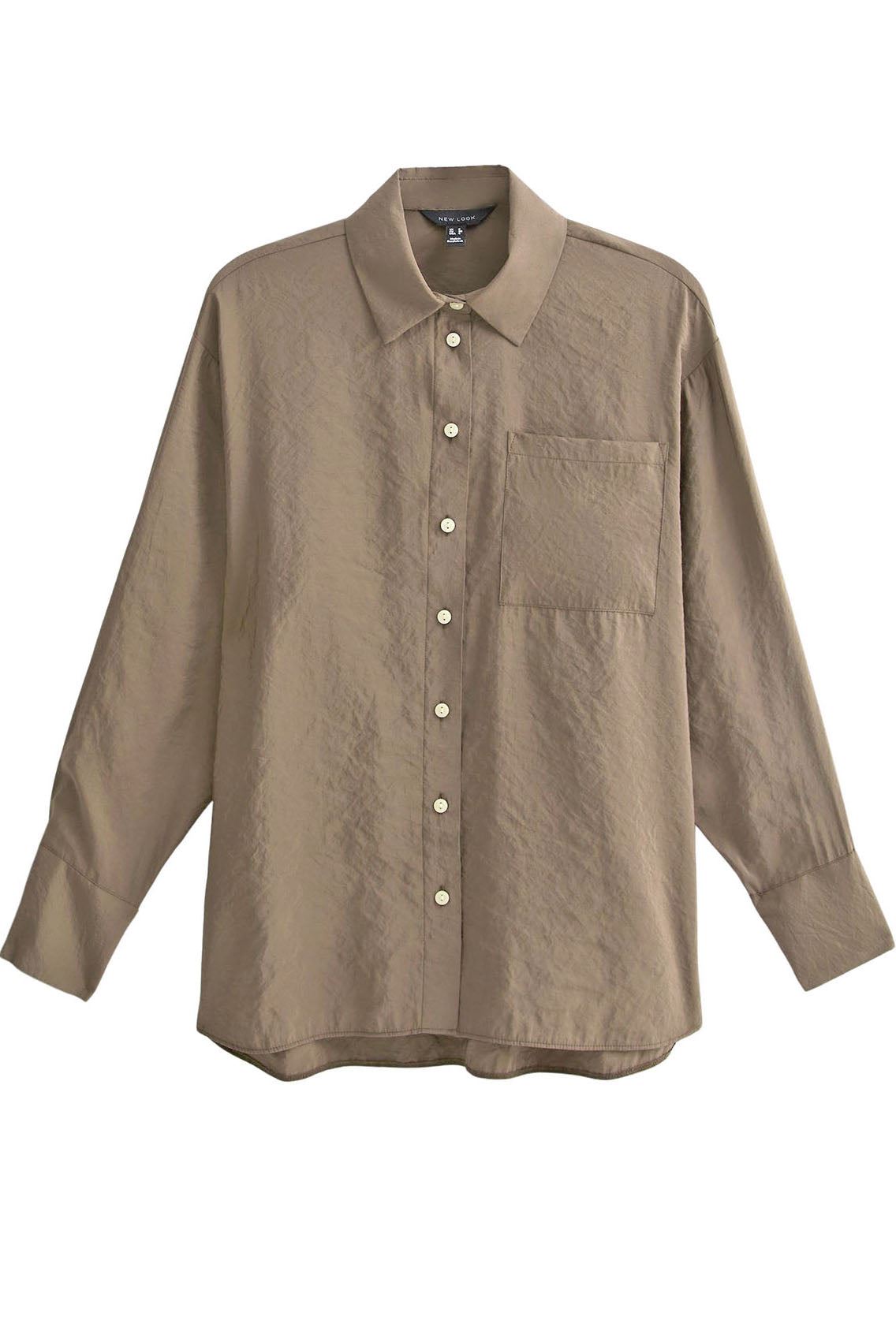 New Look Relaxed Cupro Long Sleeve Pocket Shirt - Picture 2 of 18