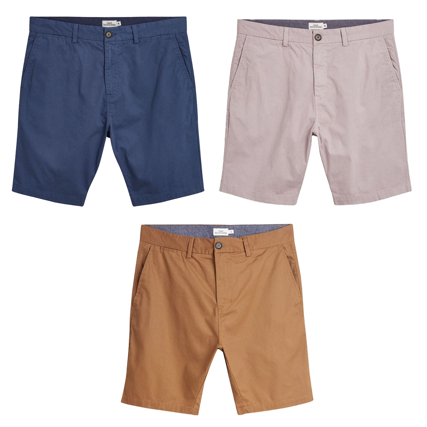 slim fit chino shorts next to men's size