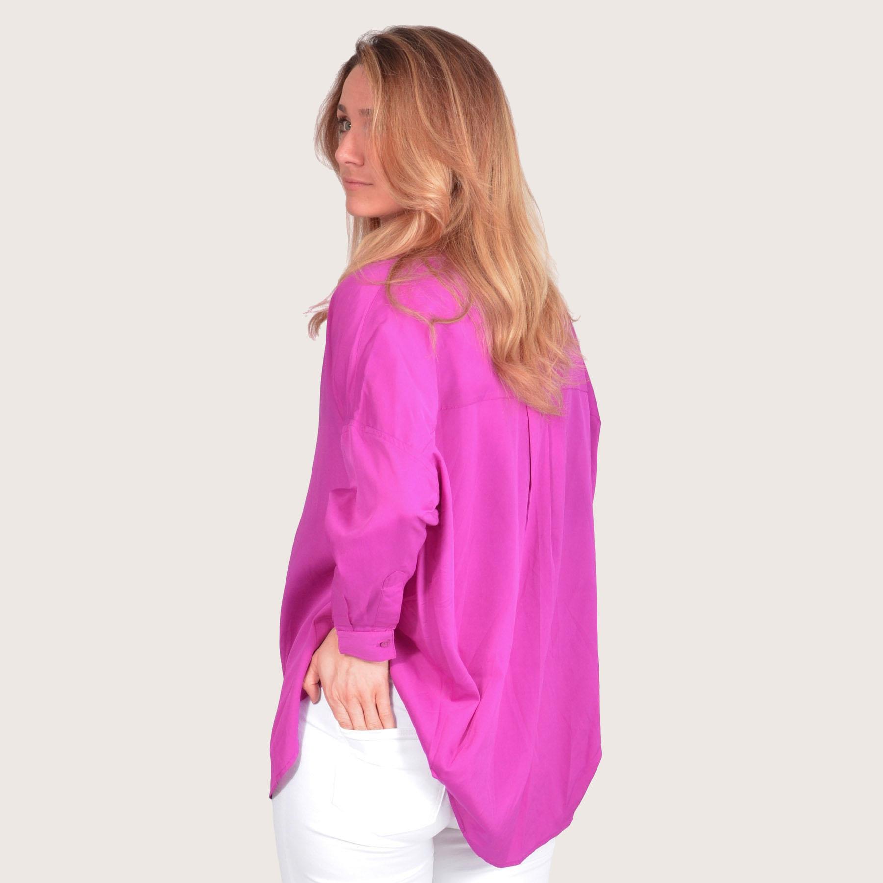 FRENCH CONNECTION Popover Shirt Blouse Silky Soft Light Satin Open Neck Collar - Picture 19 of 23