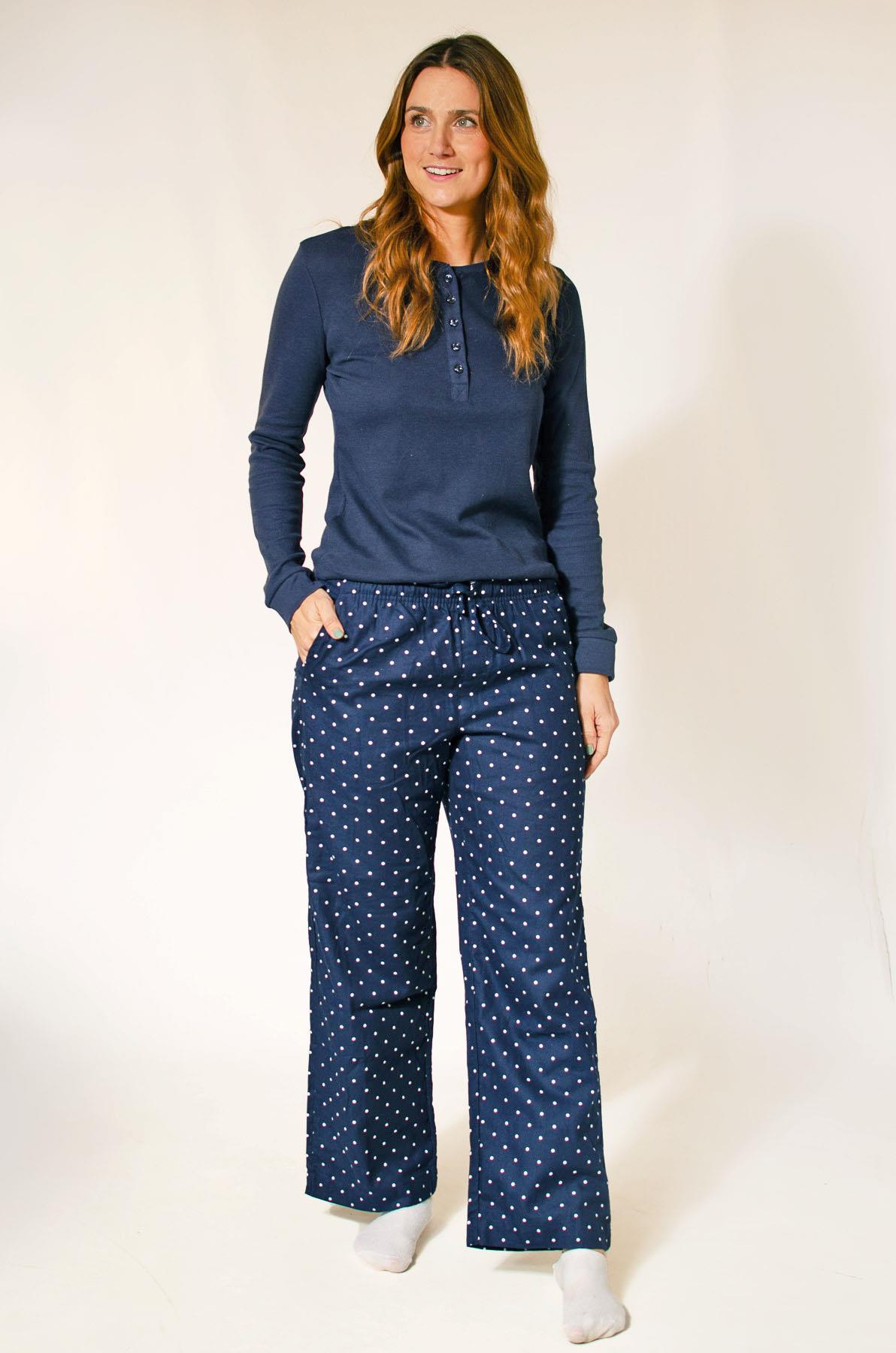GAP Womens Pyjama Set Waffle Texture Henley Top Brushed Cotton Bottoms - Picture 7 of 15