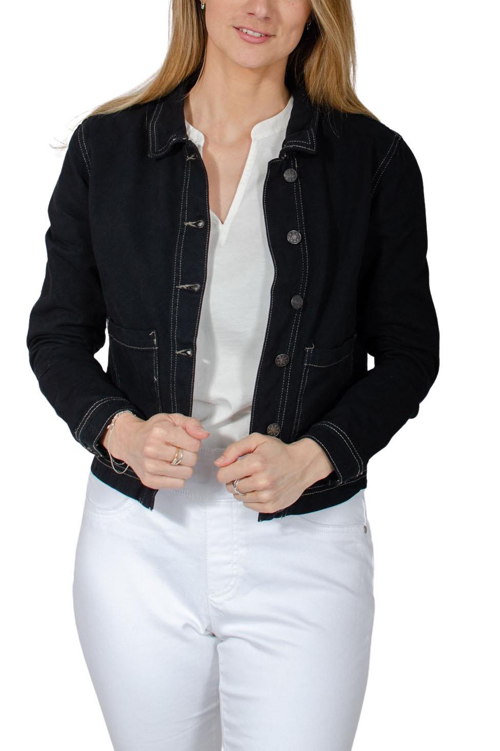 TU Cotton Twill Utility Chore Jacket Patch Pockets Button Front with Collar - Picture 15 of 18