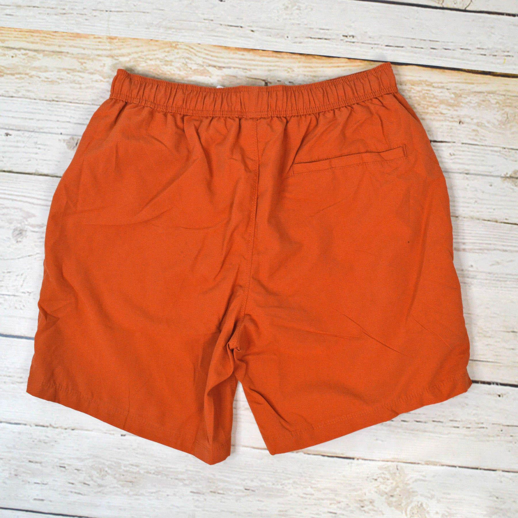 Mens Swim Shorts Zip Pockets Tie Waist Plain Mesh Swimming Trunks Size