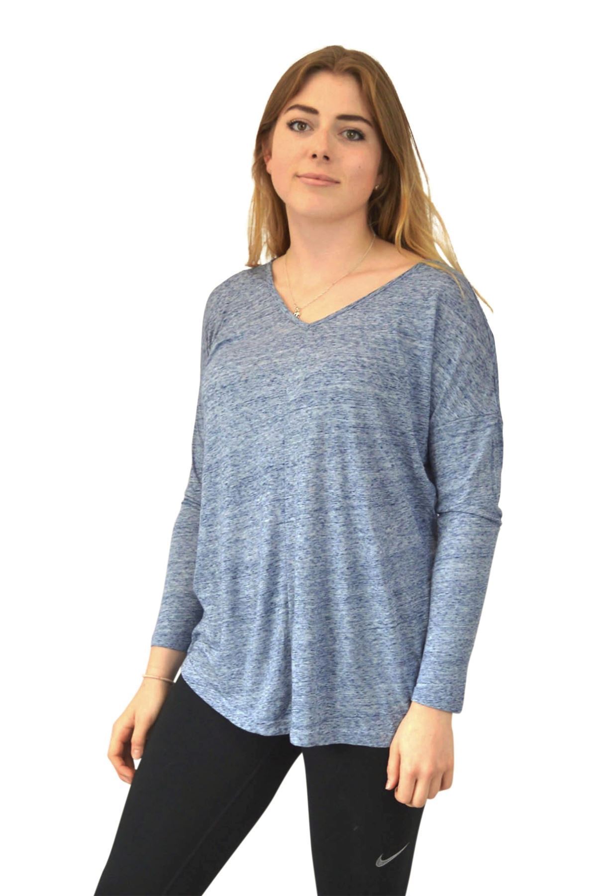 EX ESMARA BLUE LONG SLEEVE CREW NECK SWING TOP SIZE L XXL