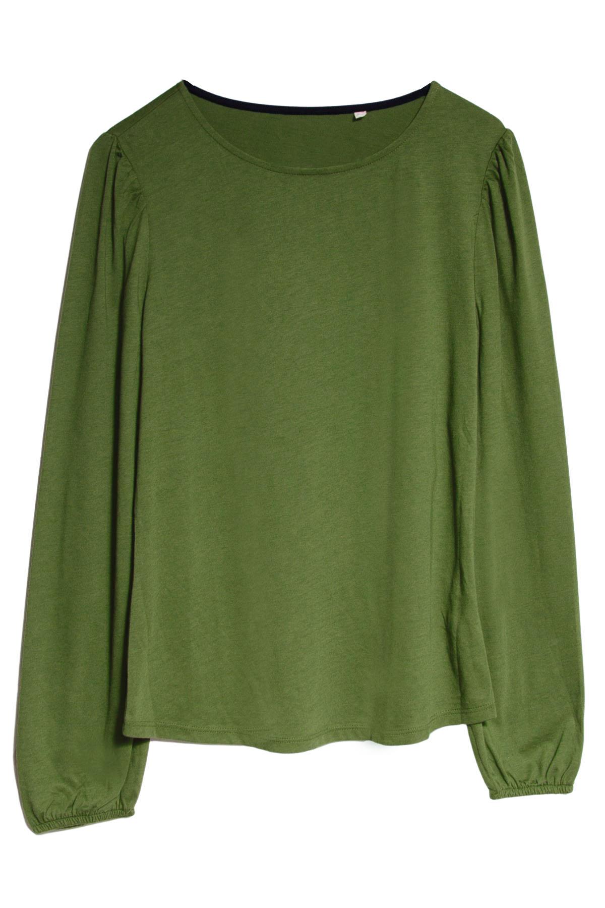 BODEN Womens Cotton Jersey Long Sleeve Top Puff Sleeve Round Neck eBay