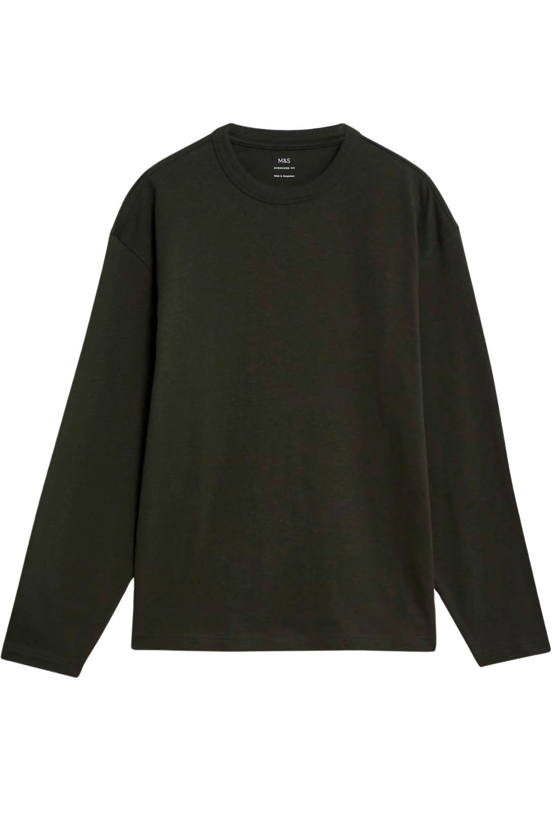 Top de algodón de manga larga de gran tamaño Ex M&S para hombre - Imagen 15 de 17