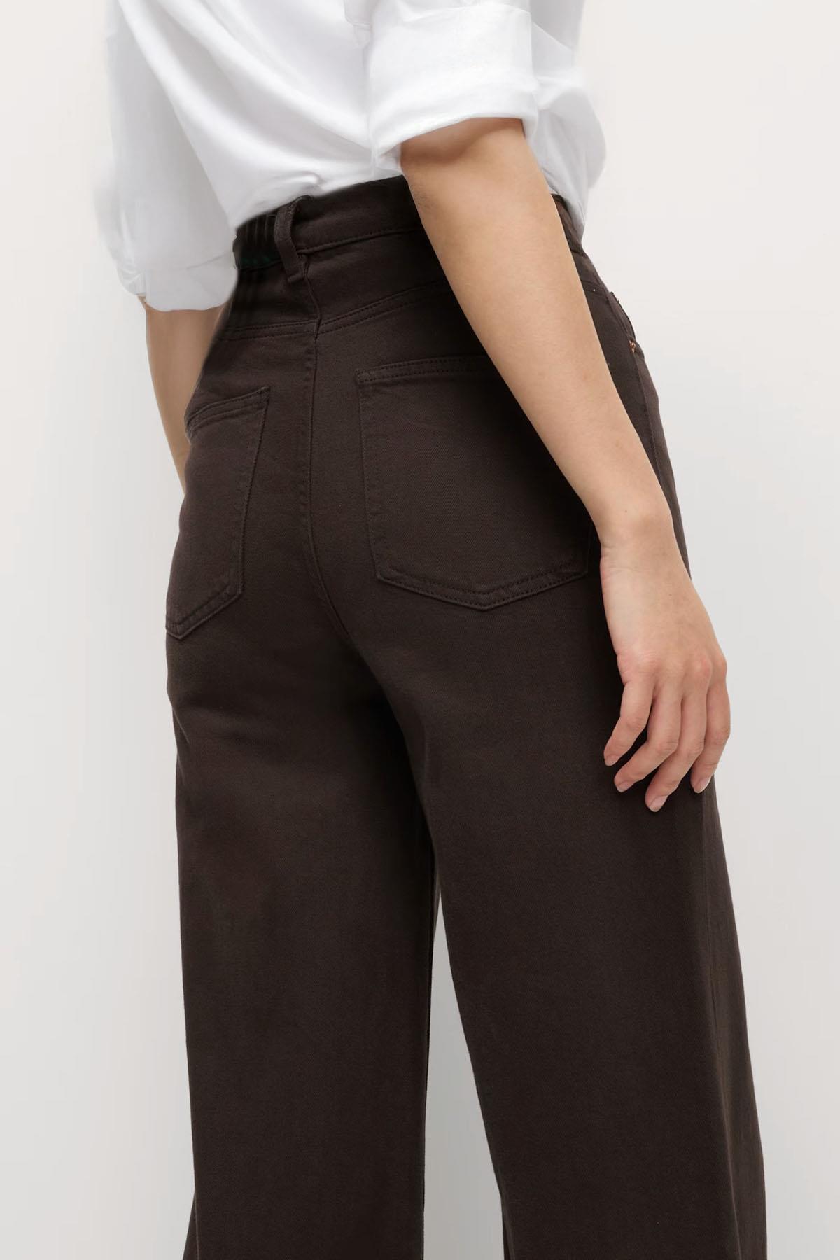 Ex M&S Wide Leg Jeans in Cream, Brown or Black - Picture 8 of 9