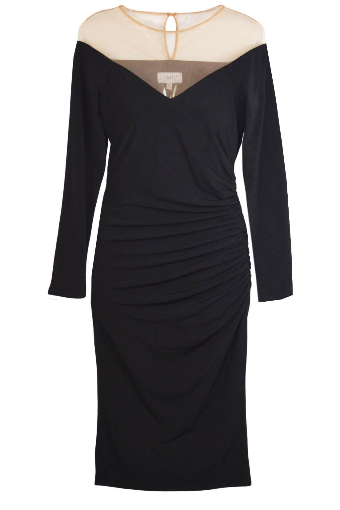 ex Coast Black Party Dress Long Sleeve Ruched Nude Mesh Bardot Off Shoulder | eBay UK ex Coast Black Party Dress Long Sleeve Ruched Nude Mesh Bardot Off Shoulder | eBay UK
