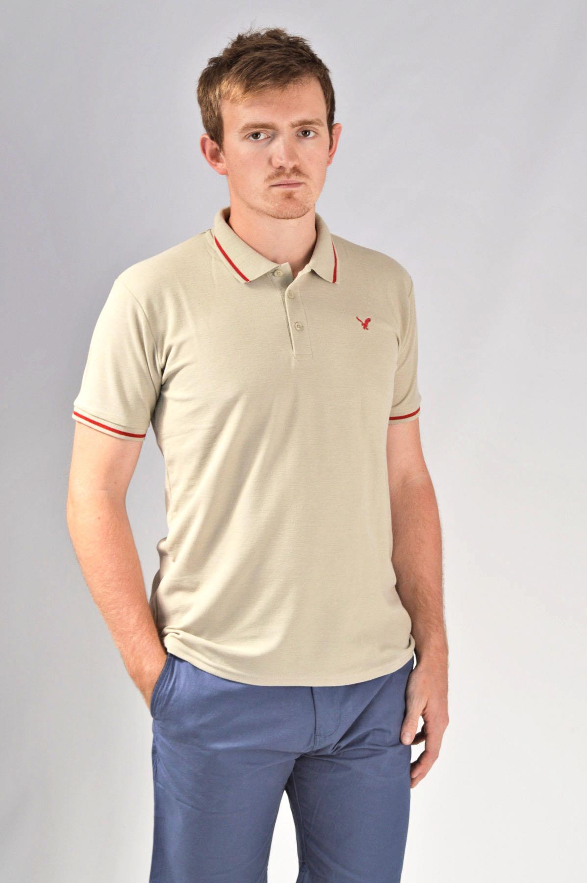 AMERICAN EAGLE Mens Contrast Tipped Collar Polo Shirt All Colours Size ...