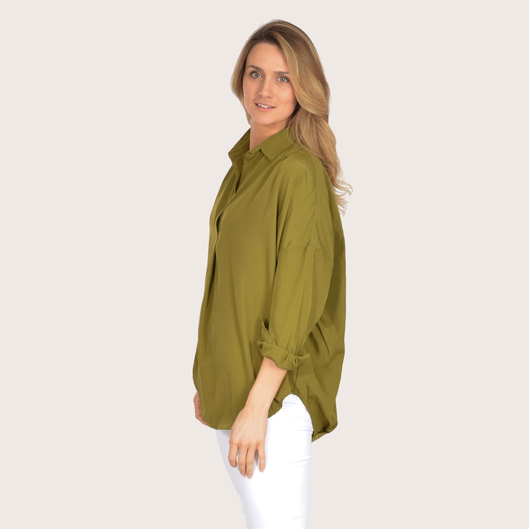 FRENCH CONNECTION Popover Shirt Blouse Silky Soft Light Satin Open Neck Collar - Picture 5 of 23