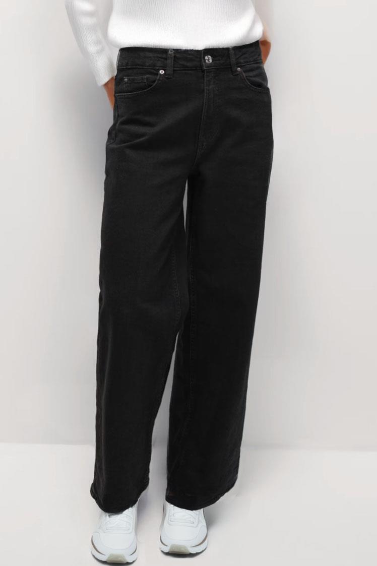 Ex M&S Wide Leg Jeans in Cream, Brown or Black - Picture 3 of 9