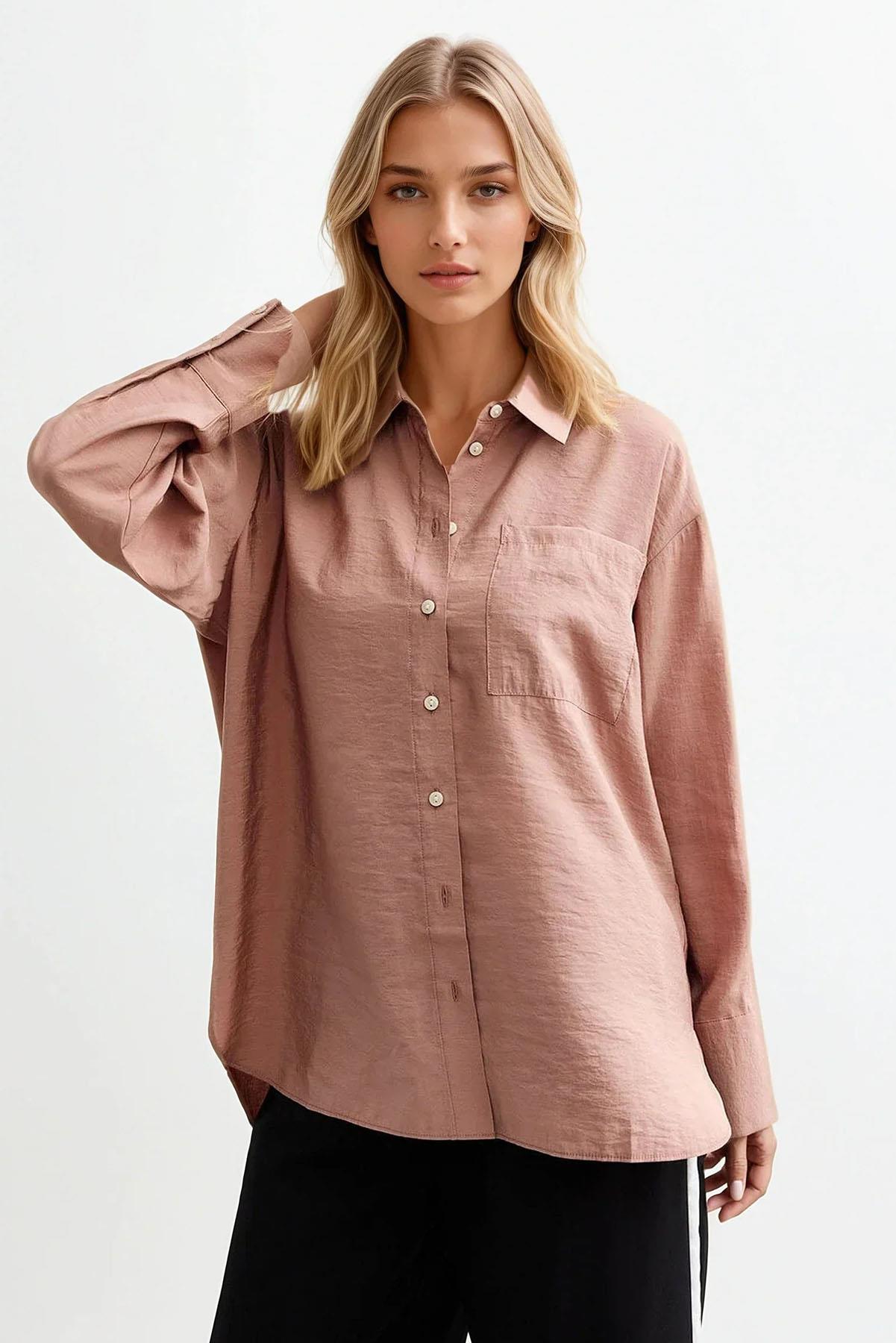 New Look Relaxed Cupro Long Sleeve Pocket Shirt - Picture 10 of 18