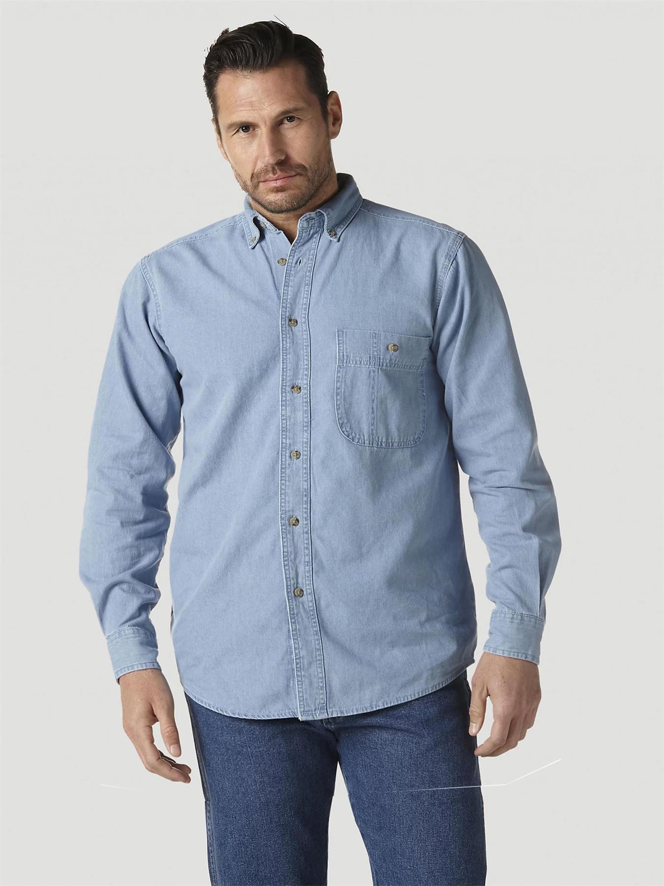 WRANGLER Mens Oversized Long Denim Shirt Big and Tall XL 2XL 3XL eBay