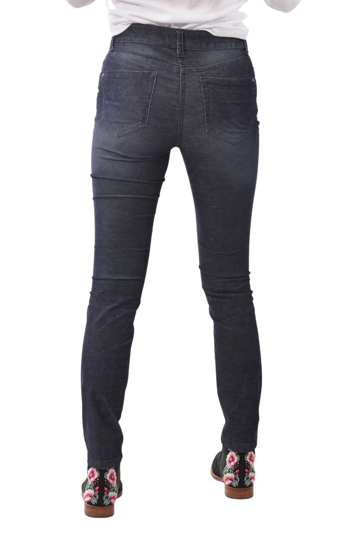 Next Womens Needlecord Jeans Slim Leg Mid High Rise with Stretch - Picture 6 of 6