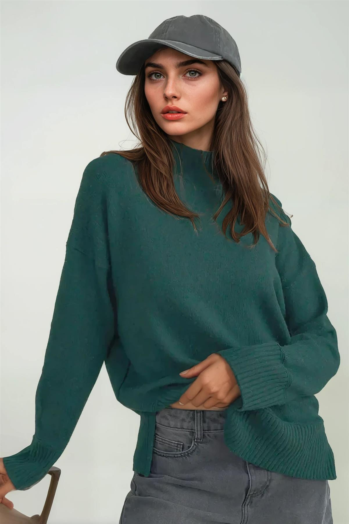 NOBODY'S CHILD Damen Pullover mit Trichterkragen Seitenschlitze Nähte - Bild 14 von 14