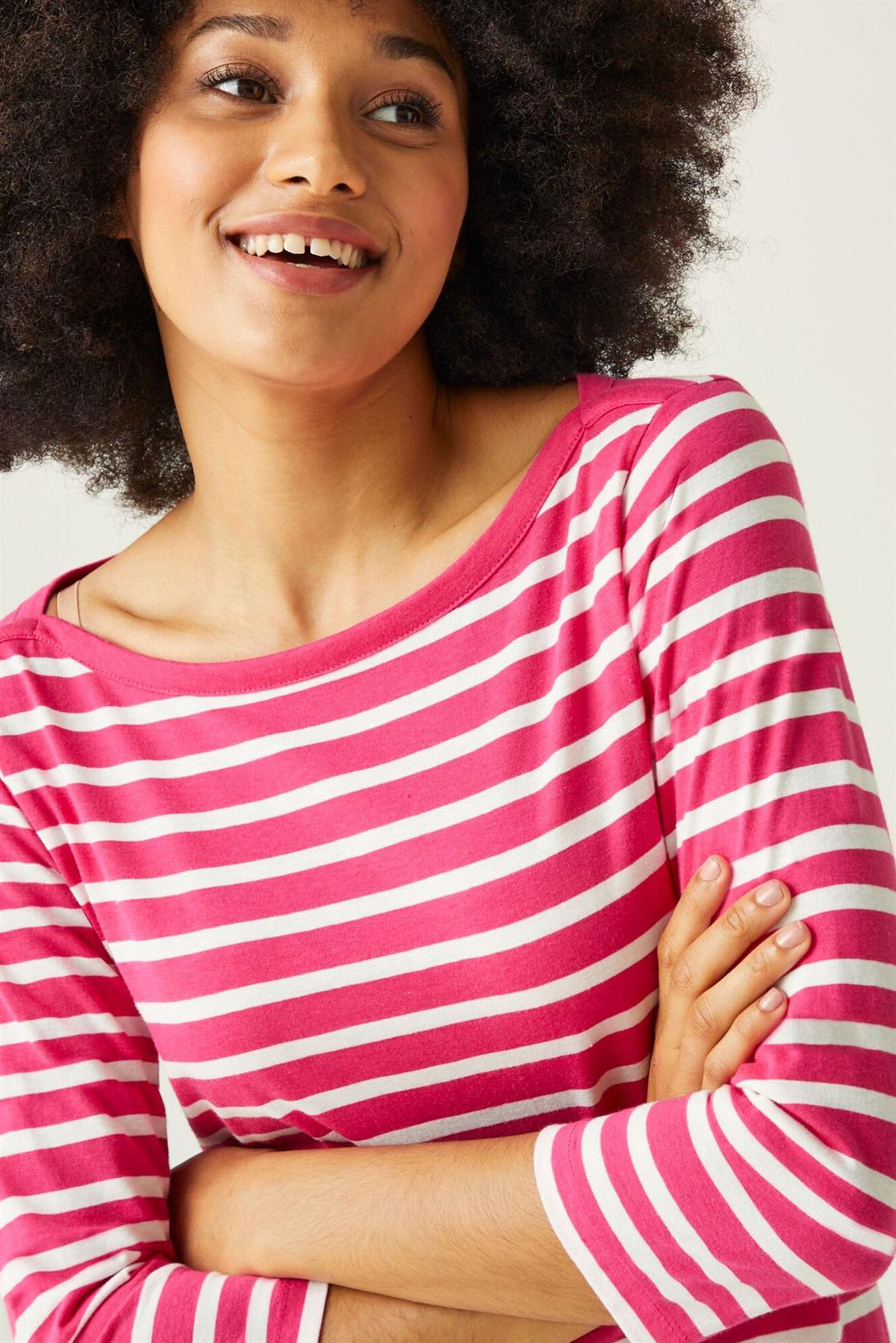 Regatta Womens Striped 3/4 Sleeve Top - Picture 34 of 48