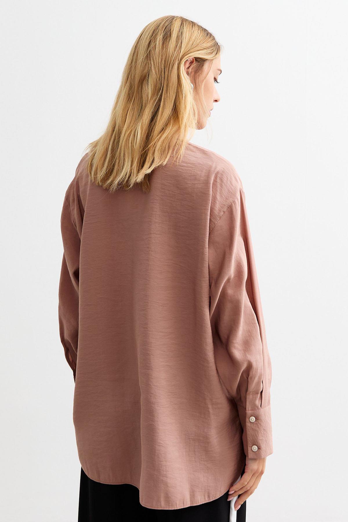 New Look Relaxed Cupro Long Sleeve Pocket Shirt - Picture 13 of 18