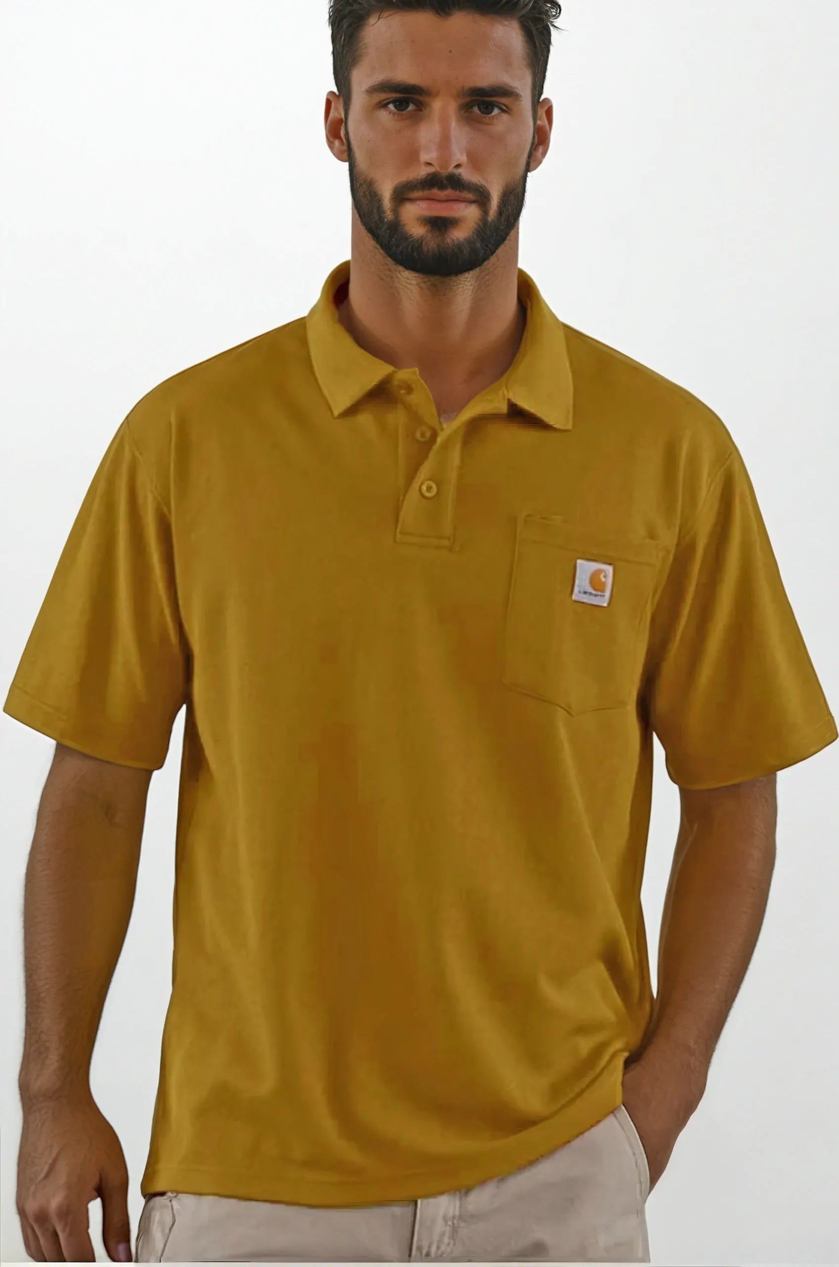 Carhartt Mens Relaxed Cotton Pique Pocket Front Polo Shirt - Picture 16 of 26