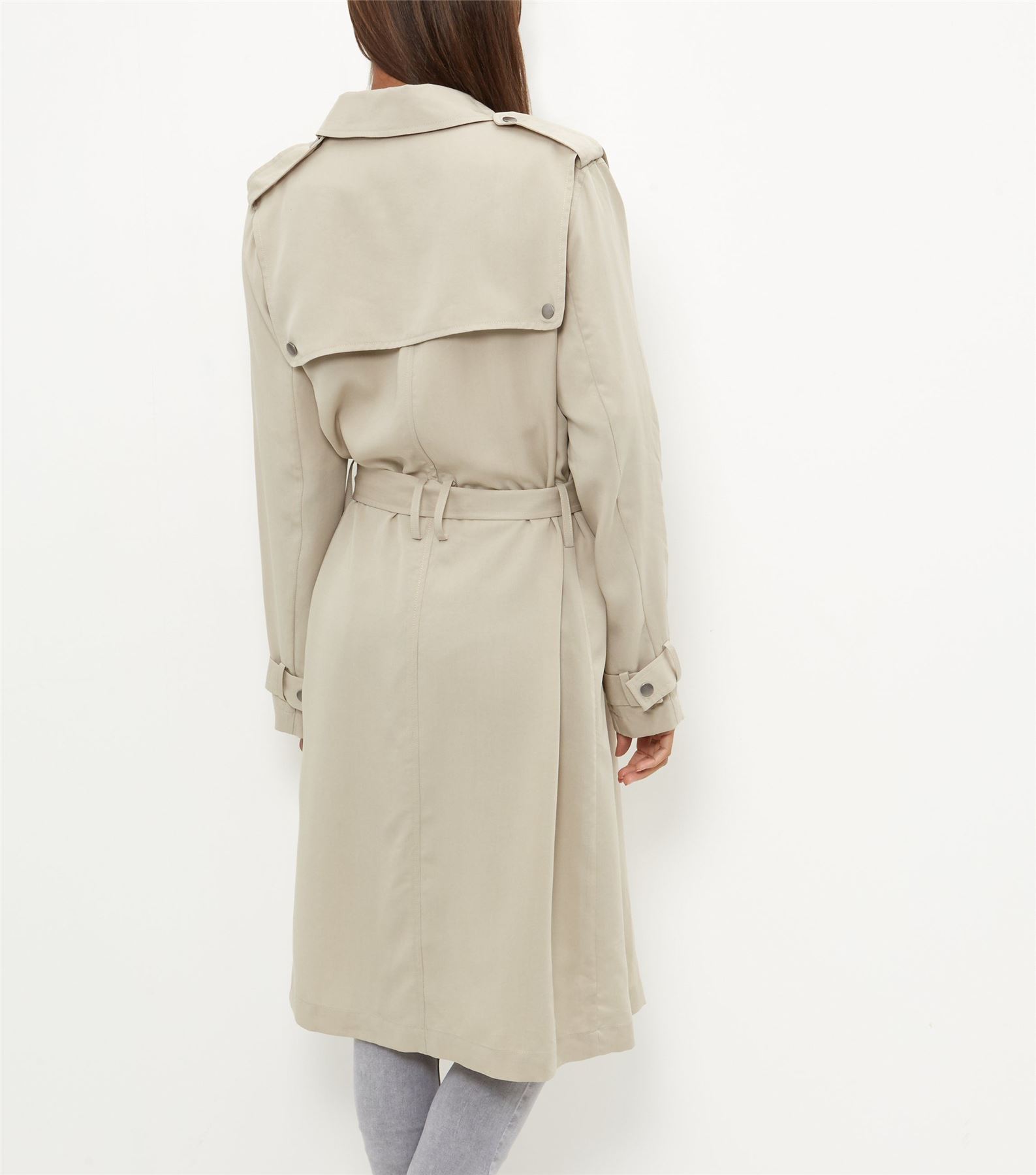 Women`s Ex NEW LOOK Lightweight Mac Stone Beige Trench Coat Sizes 8 to 14