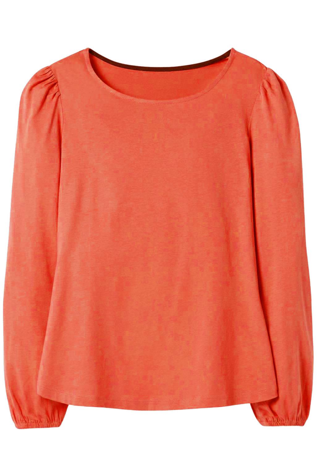 BODEN Womens Cotton Jersey Long Sleeve Top Puff Sleeve Round Neck eBay