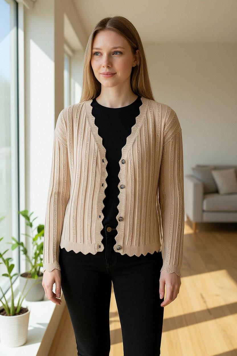 Cárdigan acanalado Karen Millen borde vieira - Imagen 4 de 8