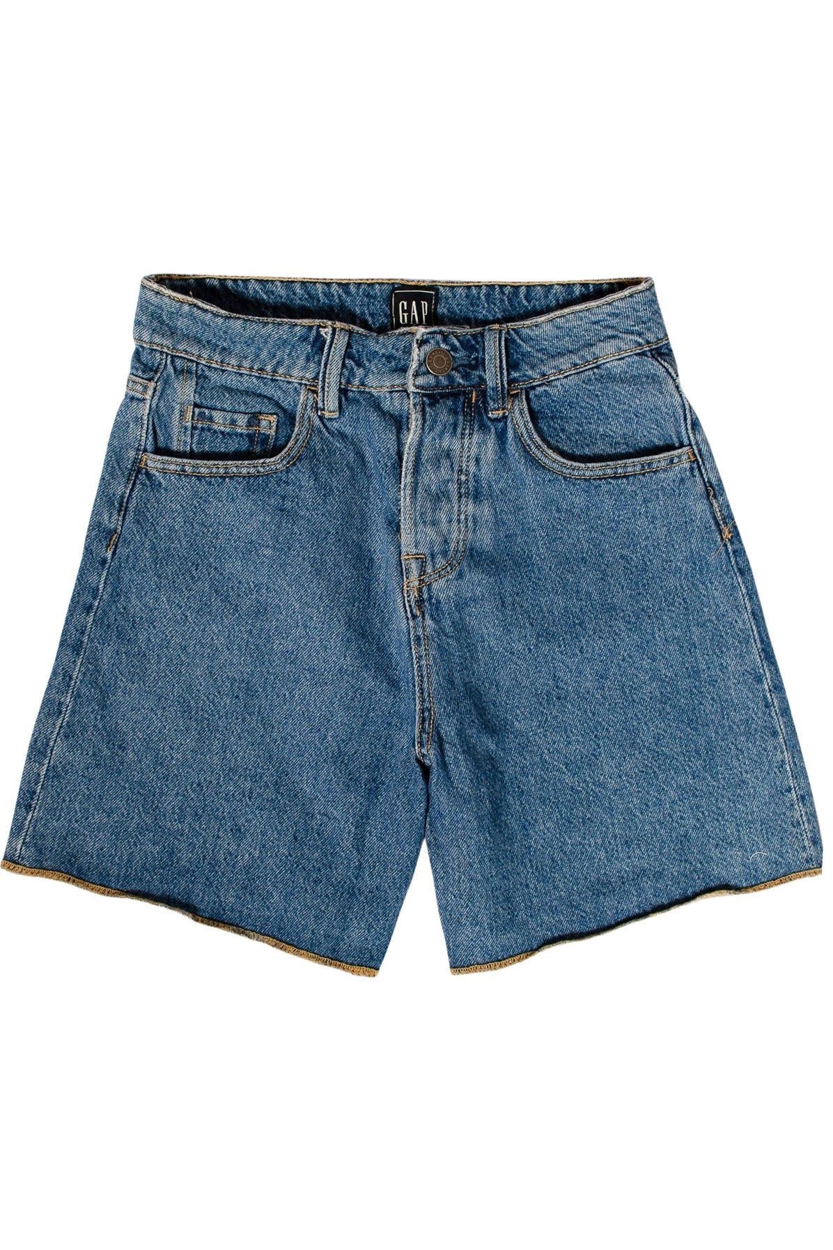Gap Womens Denim Shorts Black or Blue Denim with Raw Hem - Picture 3 of 3