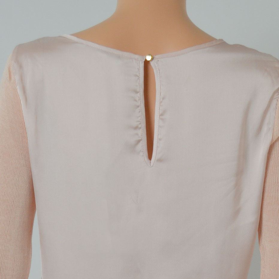 Satin Blouse Fine Knit Stretch Fit Sleeve Black or Peach Pink from C&A - Picture 15 of 15