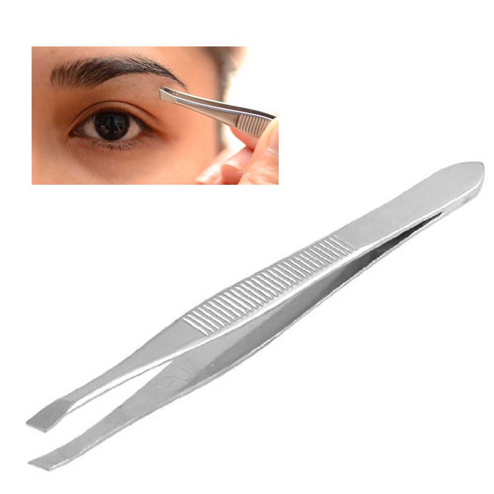 Eyebrows Scissors Flat Tip Tweezers Manicure Plier Beauty Set Rust