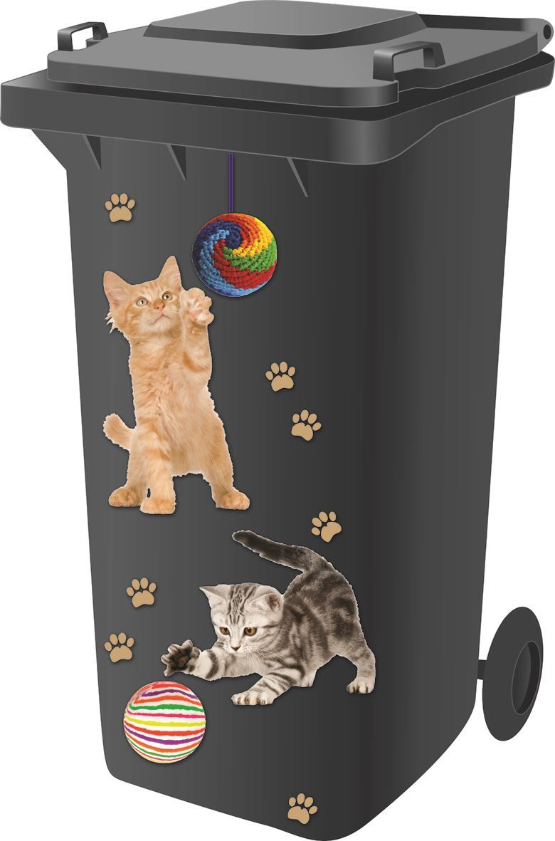 Decorative Wheelie Bin Self Adhesive Stickers Dustbin Caravan Household