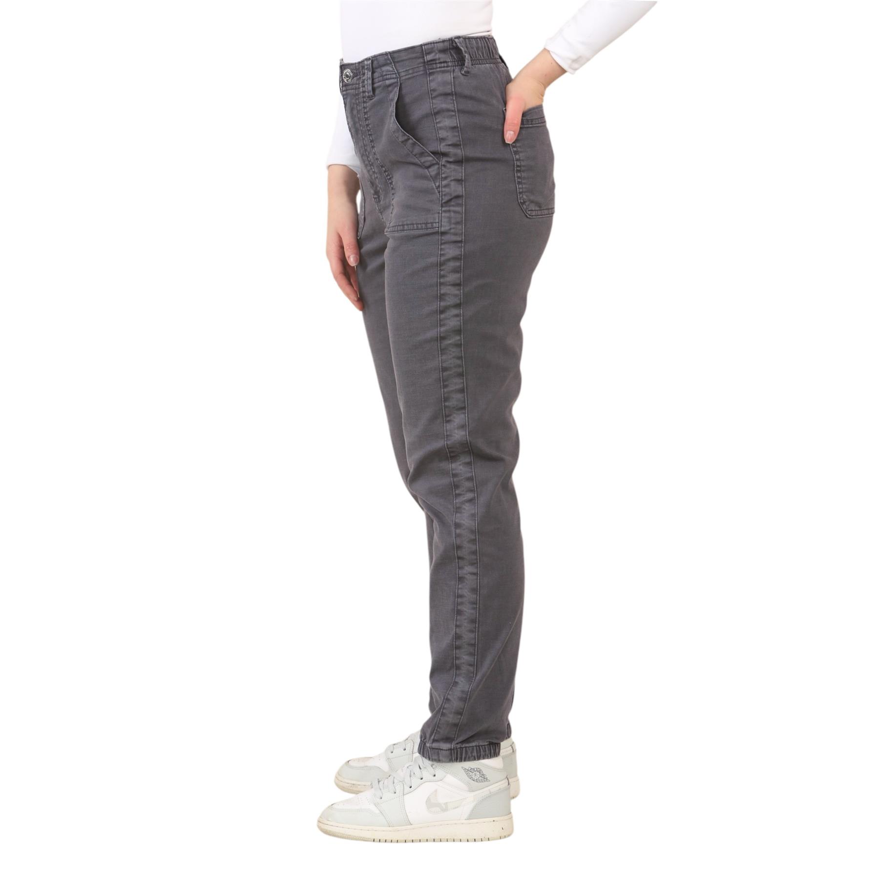 EX M&S Womens Cotton Blend Slim Fit Ankle Grazer Joggers Chino Trousers Pants - Picture 42 of 45