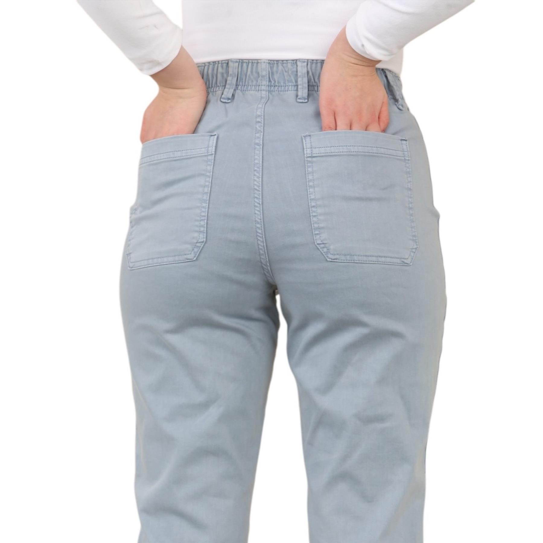 EX M&S Womens Cotton Blend Slim Fit Ankle Grazer Joggers Chino Trousers Pants - Picture 32 of 45