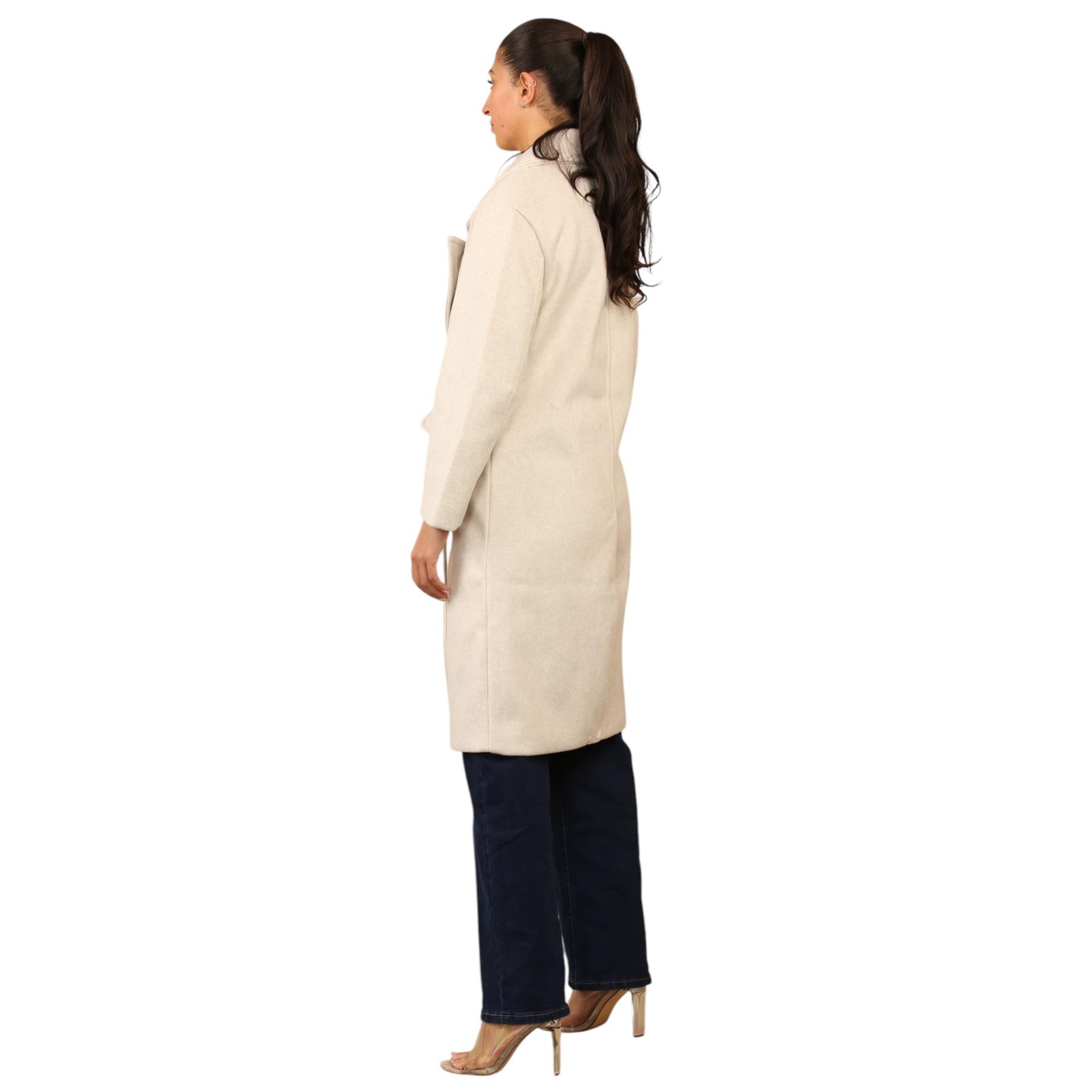 EX Bershka Womens Collared Double Breasted Over Coat Winter Warm Jacket - Picture 10 of 12