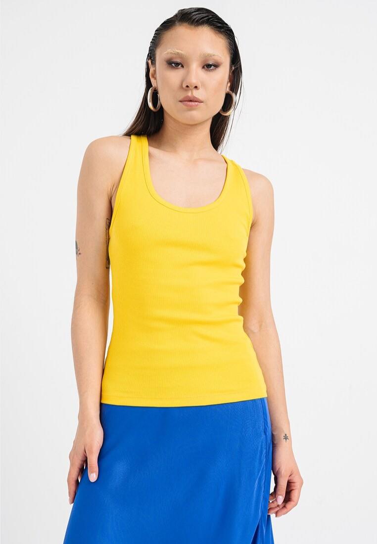 EX M&S ärmelloses geripptes Damenoberteil mit U-Ausschnitt und hohem Baumwollanteil Slim Fit Trägertop - Bild 18 von 39