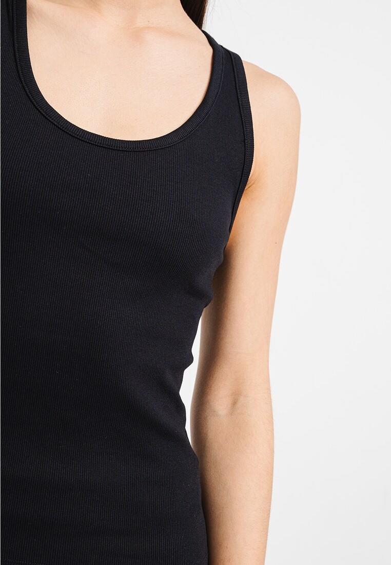 EX M&S ärmelloses geripptes Damenoberteil mit U-Ausschnitt und hohem Baumwollanteil Slim Fit Trägertop - Bild 3 von 39