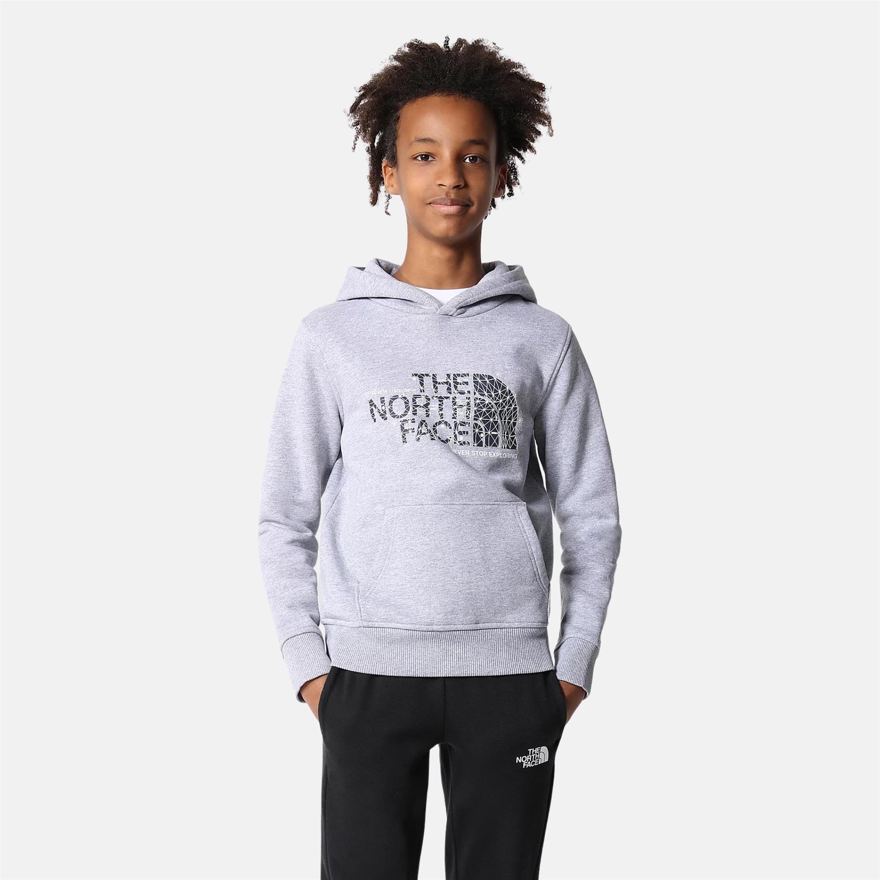 The North Face Kids Drew Peak Overhead Hoodie Boys Girls Unisex Hooded Sweat - Picture 9 of 16