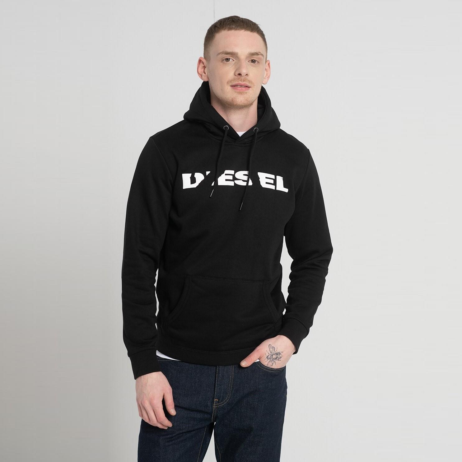 DIESEL S AGNES BRO SWEAT Mens Hoodie Sweat Pullover Fleece Hooded Sweatshirt - Picture 2 of 9
