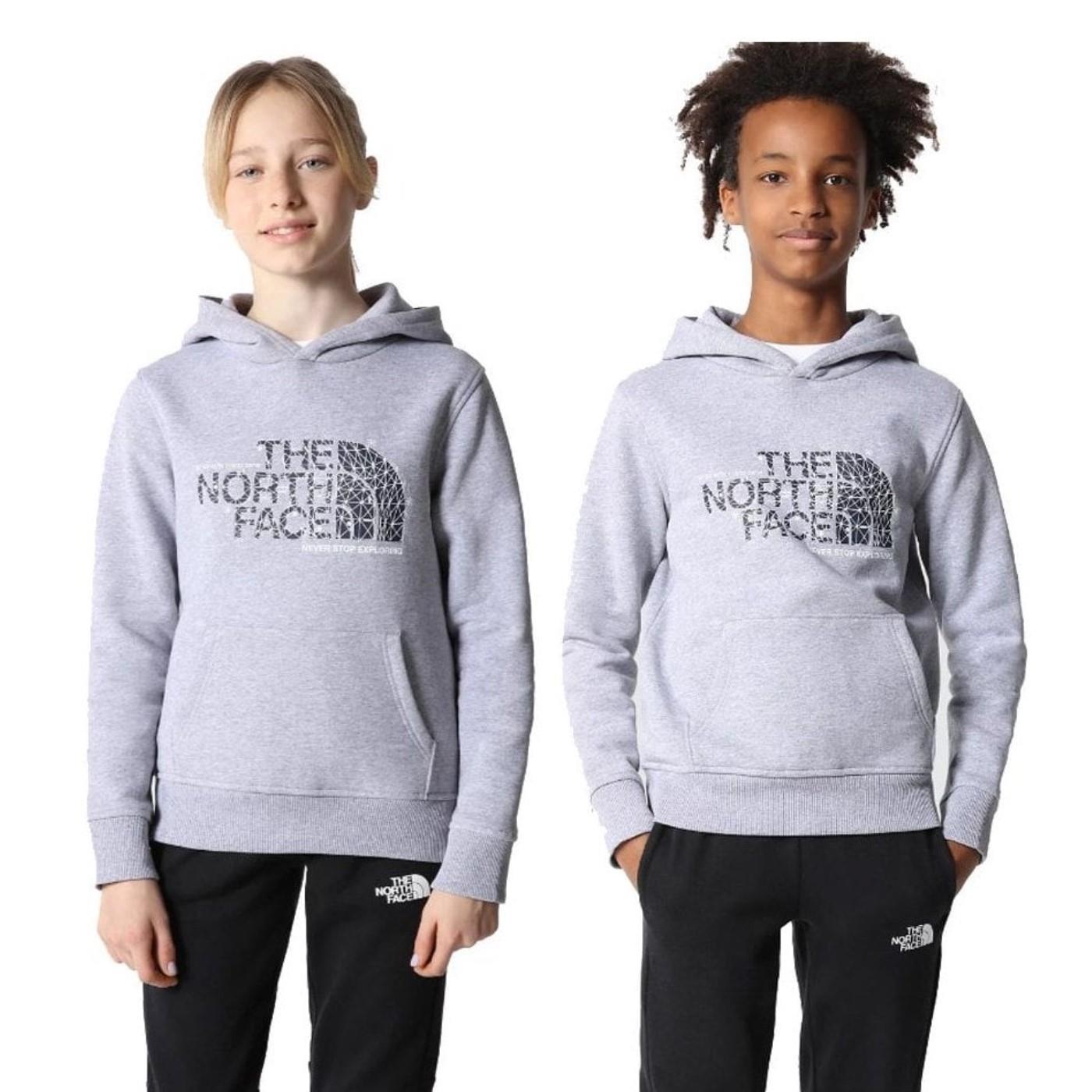 The North Face Kids Drew Peak Overhead Hoodie Boys Girls Unisex Hooded Sweat - Picture 8 of 16