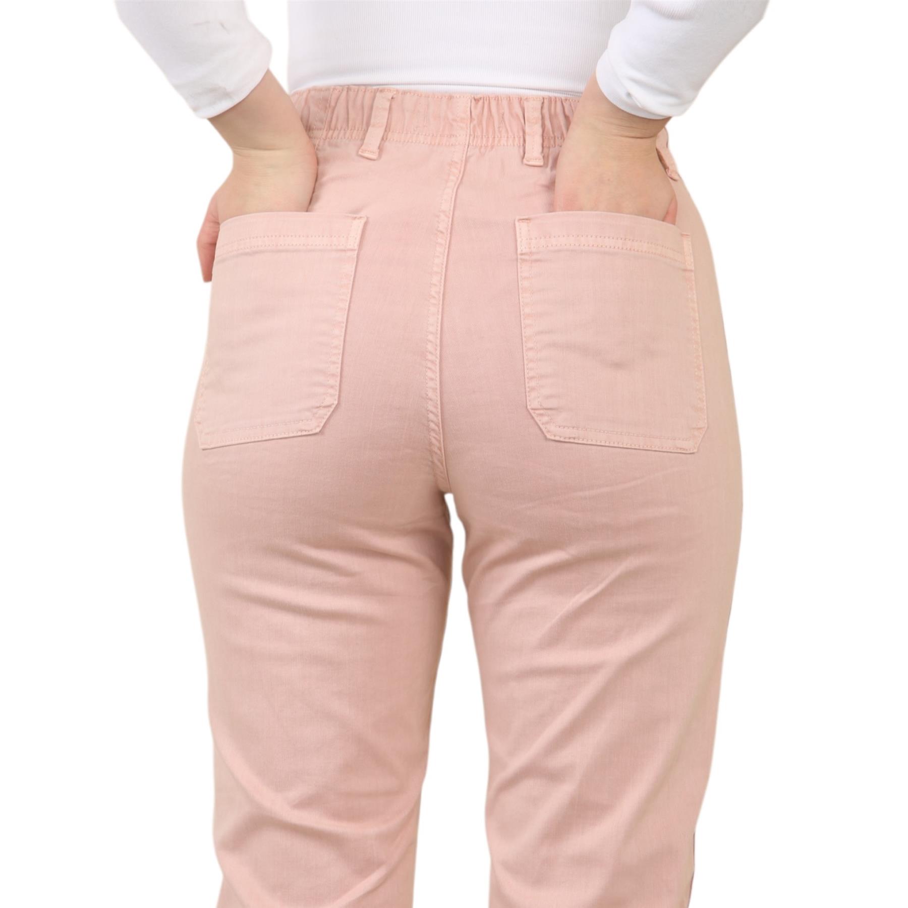 EX M&S Womens Cotton Blend Slim Fit Ankle Grazer Joggers Chino Trousers Pants - Picture 38 of 45