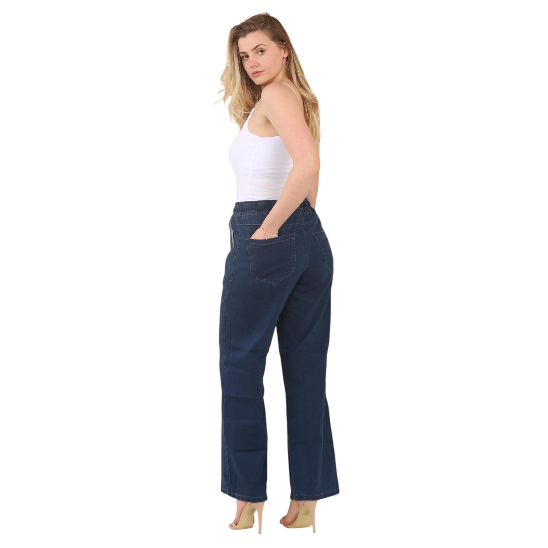 Jeans donna MYT gamba larga elasticizzato vita alta gamba dritta donna denim pantaloni - Foto 14 di 22
