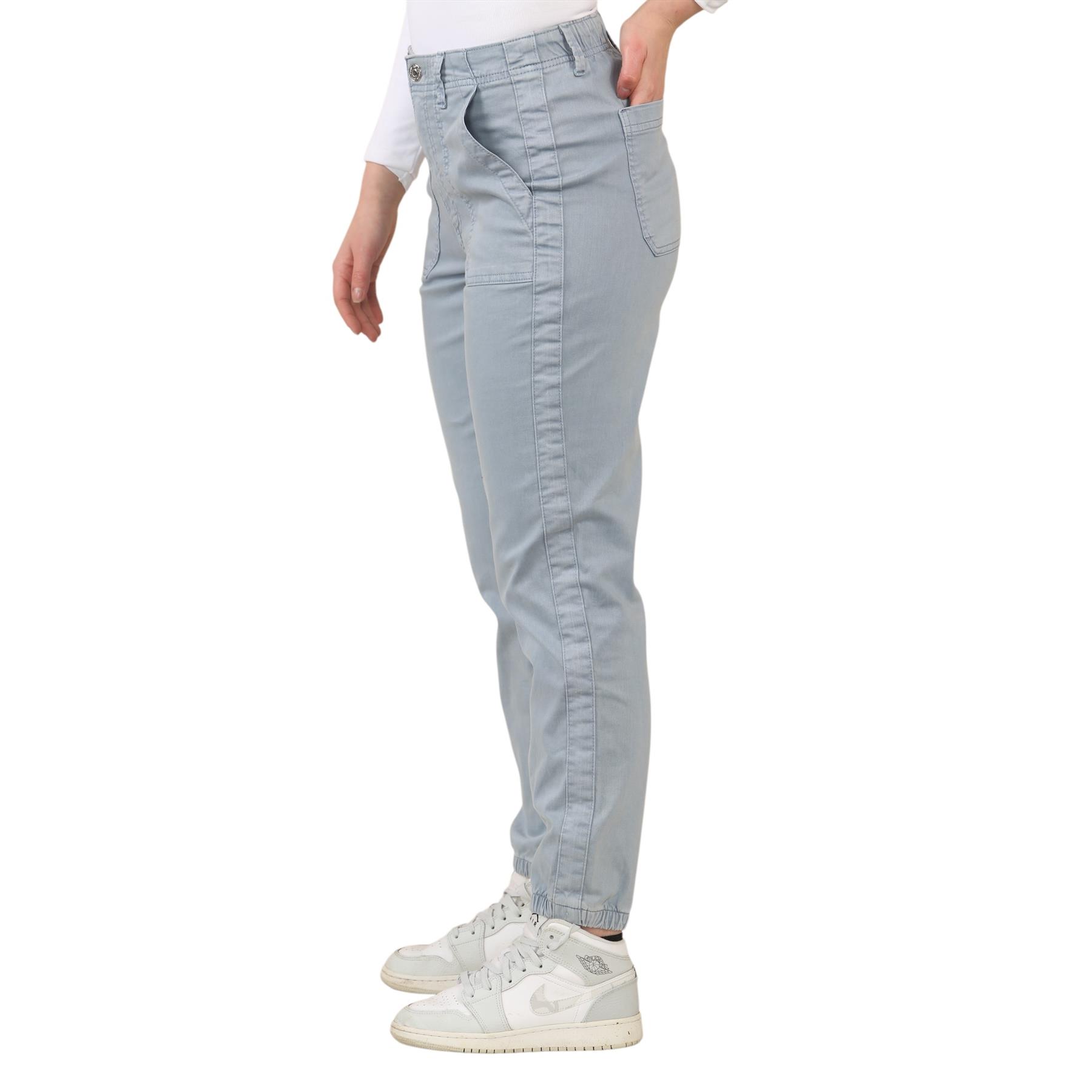 EX M&S Womens Cotton Blend Slim Fit Ankle Grazer Joggers Chino Trousers Pants - Picture 30 of 45