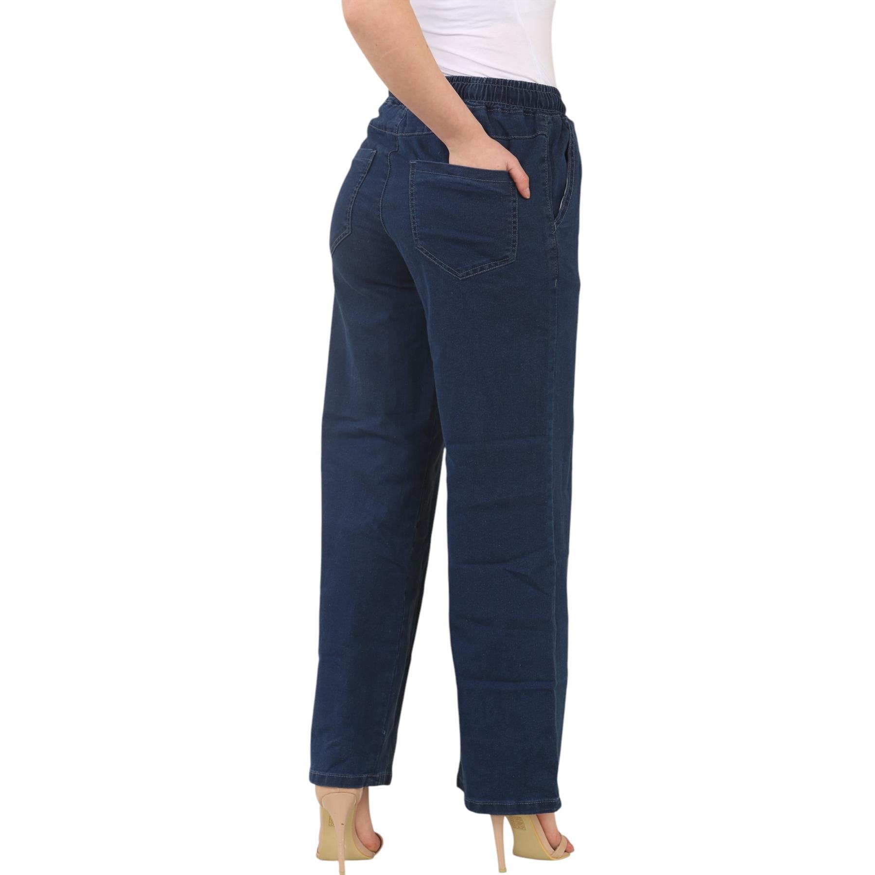 Jeans donna MYT gamba larga elasticizzato vita alta gamba dritta donna denim pantaloni - Foto 9 di 22