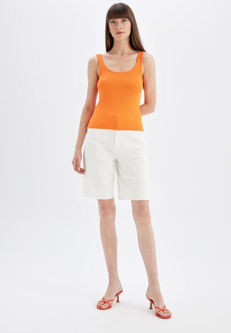 EX M&S ärmelloses geripptes Damenoberteil mit U-Ausschnitt und hohem Baumwollanteil Slim Fit Trägertop - Bild 14 von 39