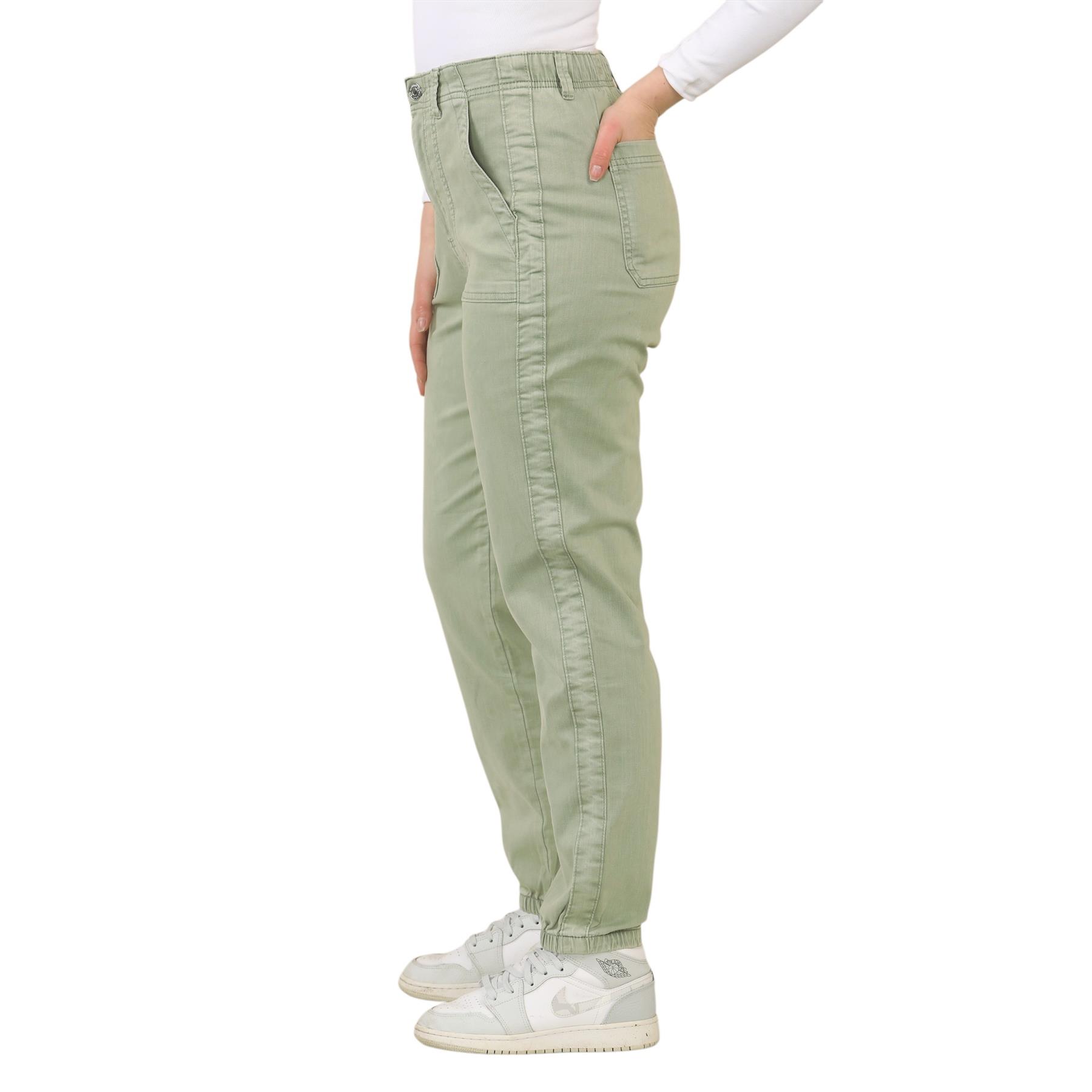 EX M&S Womens Cotton Blend Slim Fit Ankle Grazer Joggers Chino Trousers Pants - Picture 24 of 45