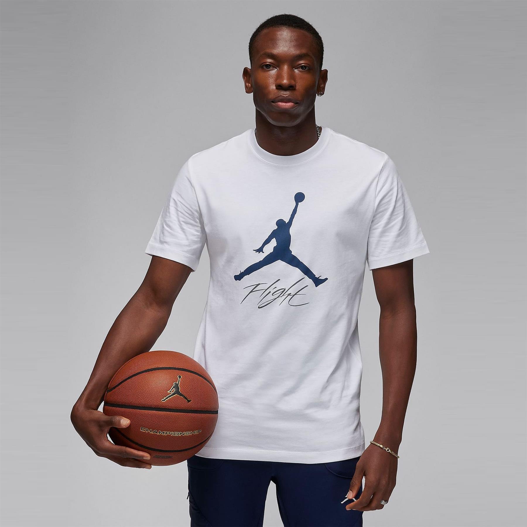 Nike Mens Jordan Air HBR T Shirt Iconic Graphic Print Sports Jumpman Flight Tee - Picture 7 of 10