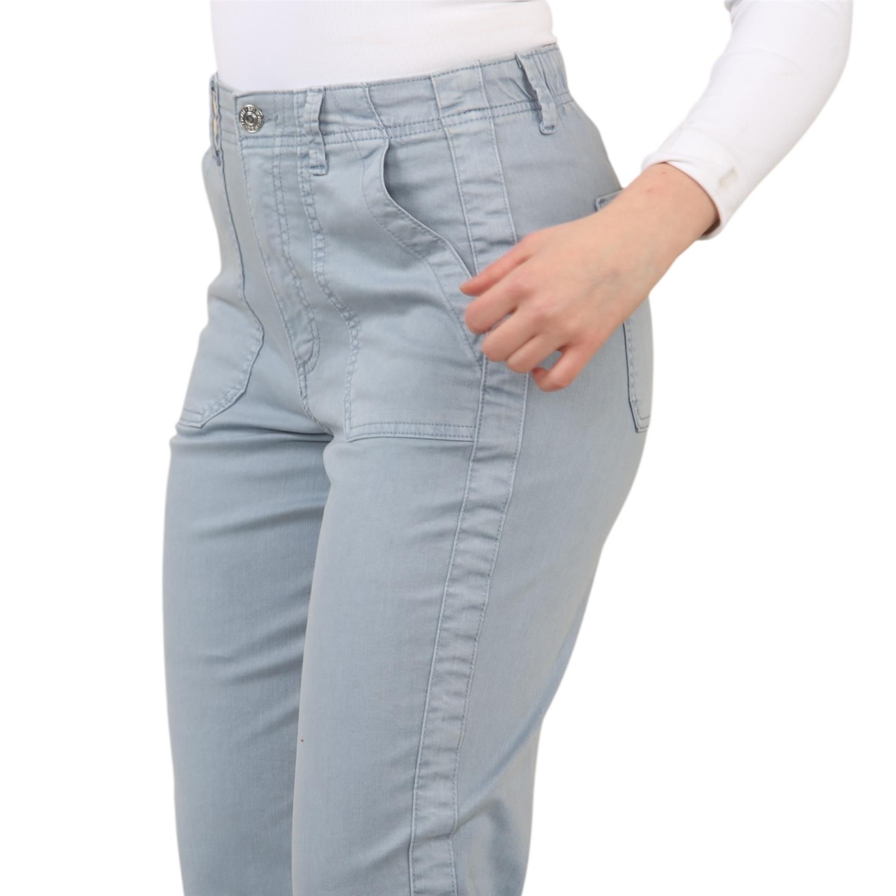 EX M&S Womens Cotton Blend Slim Fit Ankle Grazer Joggers Chino Trousers Pants - Picture 31 of 45