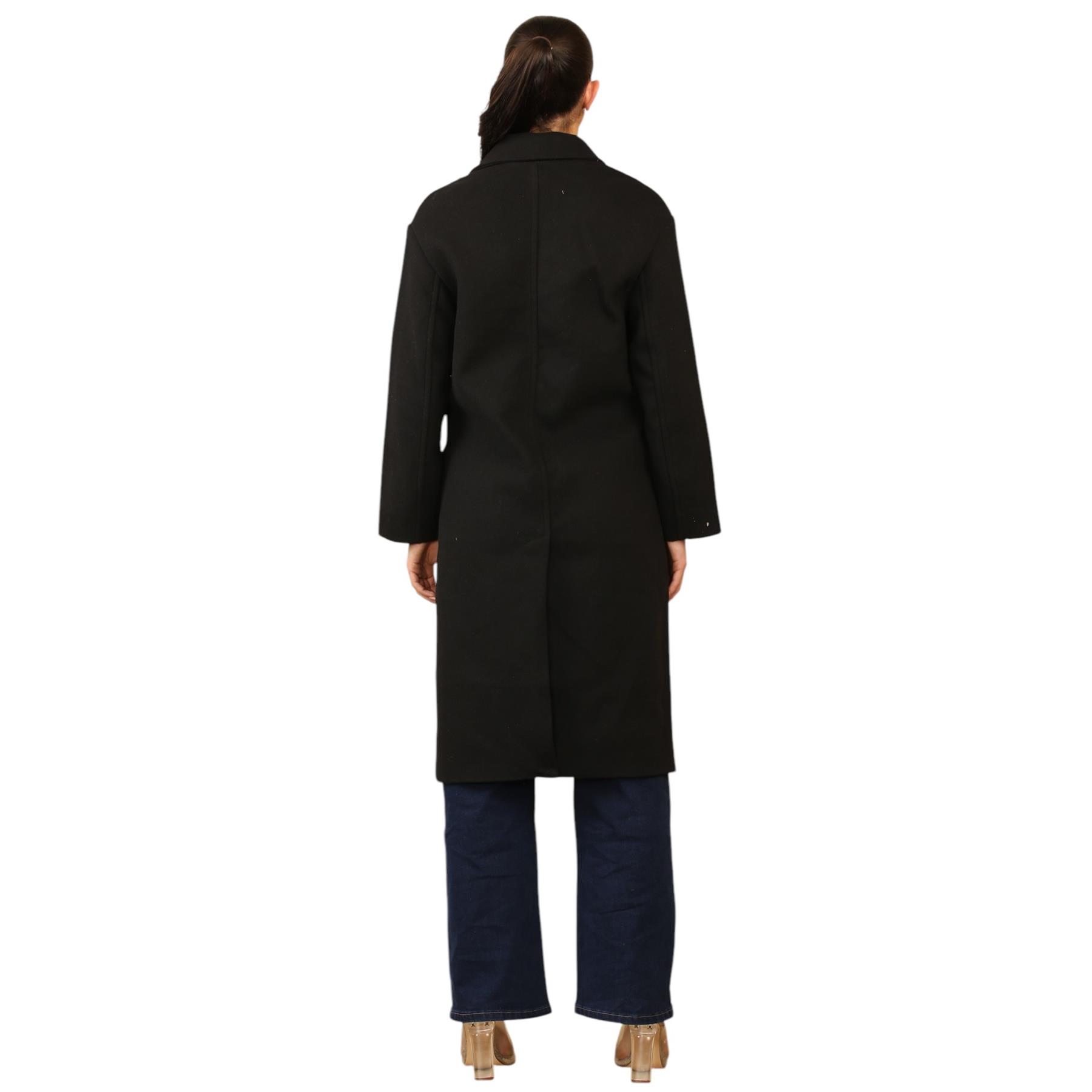 EX Bershka Womens Collared Double Breasted Over Coat Winter Warm Jacket - Picture 3 of 12