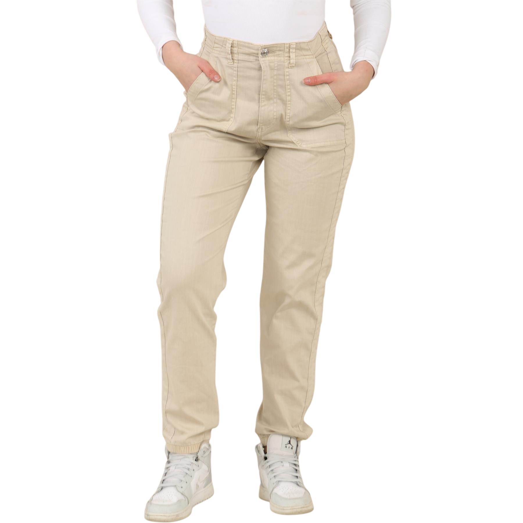 EX M&S Womens Cotton Blend Slim Fit Ankle Grazer Joggers Chino Trousers Pants - Picture 2 of 45