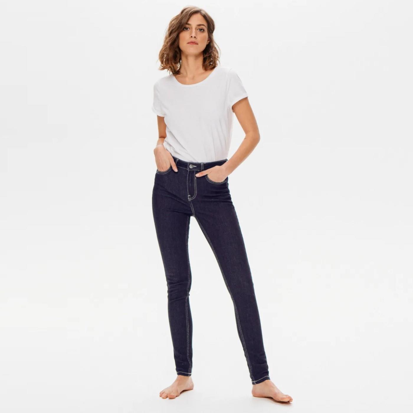 Ladies Skinny Leg High Waisted Stretch Jeans Womens Denim Pants