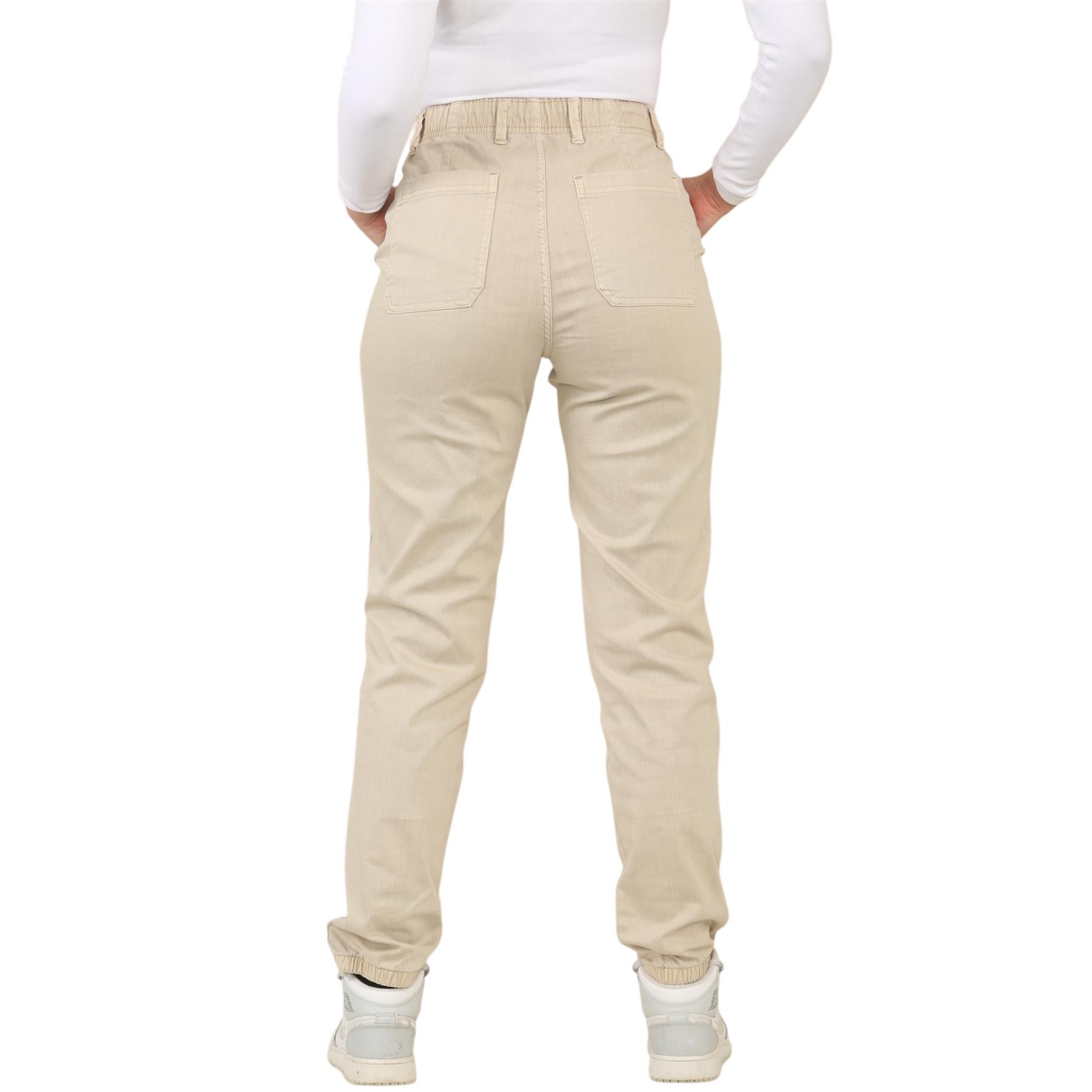 EX M&S Womens Cotton Blend Slim Fit Ankle Grazer Joggers Chino Trousers Pants - Picture 3 of 45
