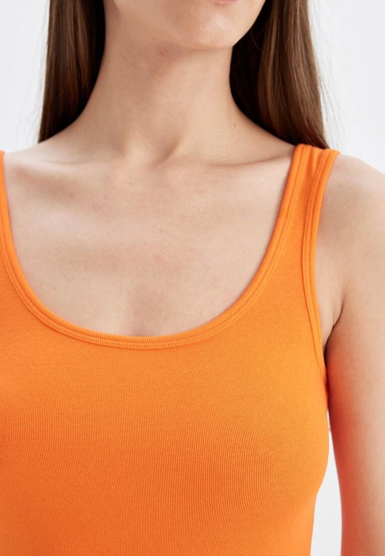 EX M&S ärmelloses geripptes Damenoberteil mit U-Ausschnitt und hohem Baumwollanteil Slim Fit Trägertop - Bild 13 von 39